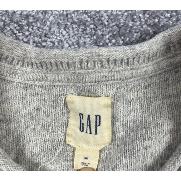 Gap Sweater Mens Medium Wool Blend Roll Neck Stripe Nautical Grandpa Ivory - Picture 3 of 15